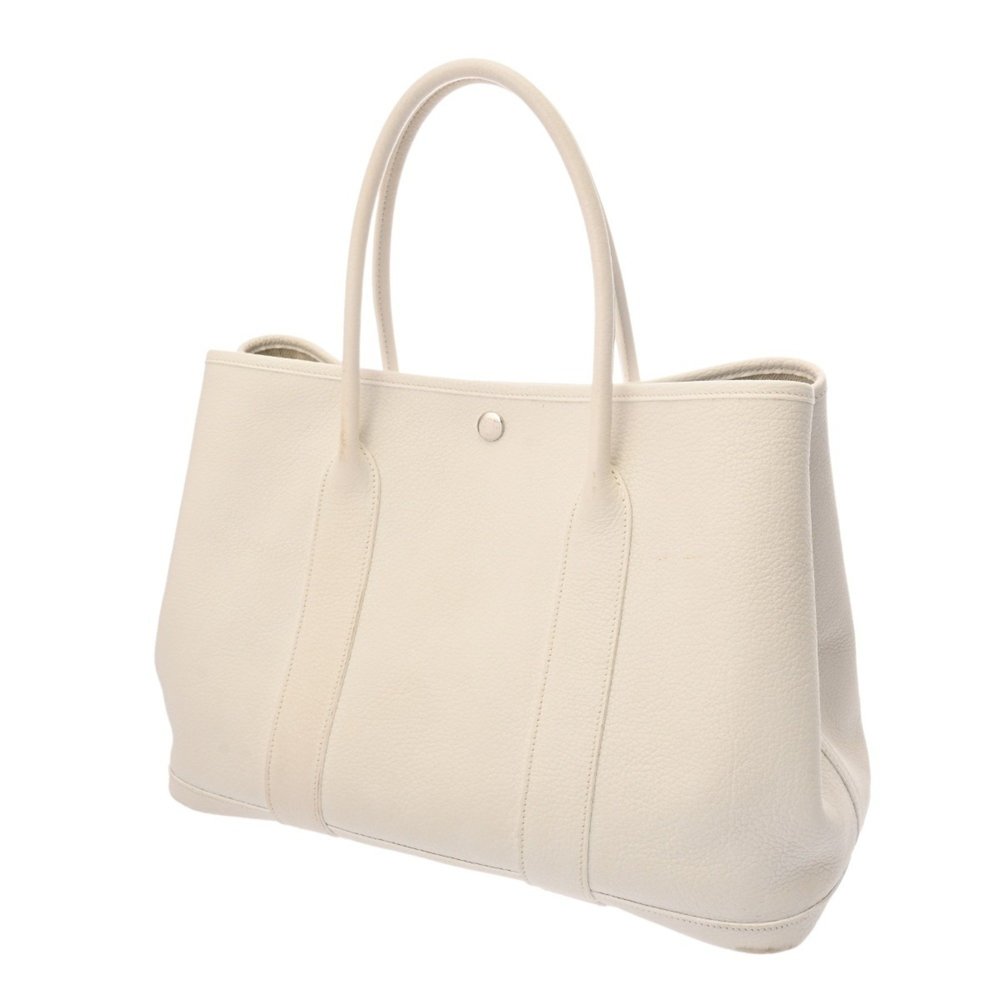 HERMES Garden Party PM White □N Stamp (circa 2010) Women's Negonda Handbag - Picture 3 of 11